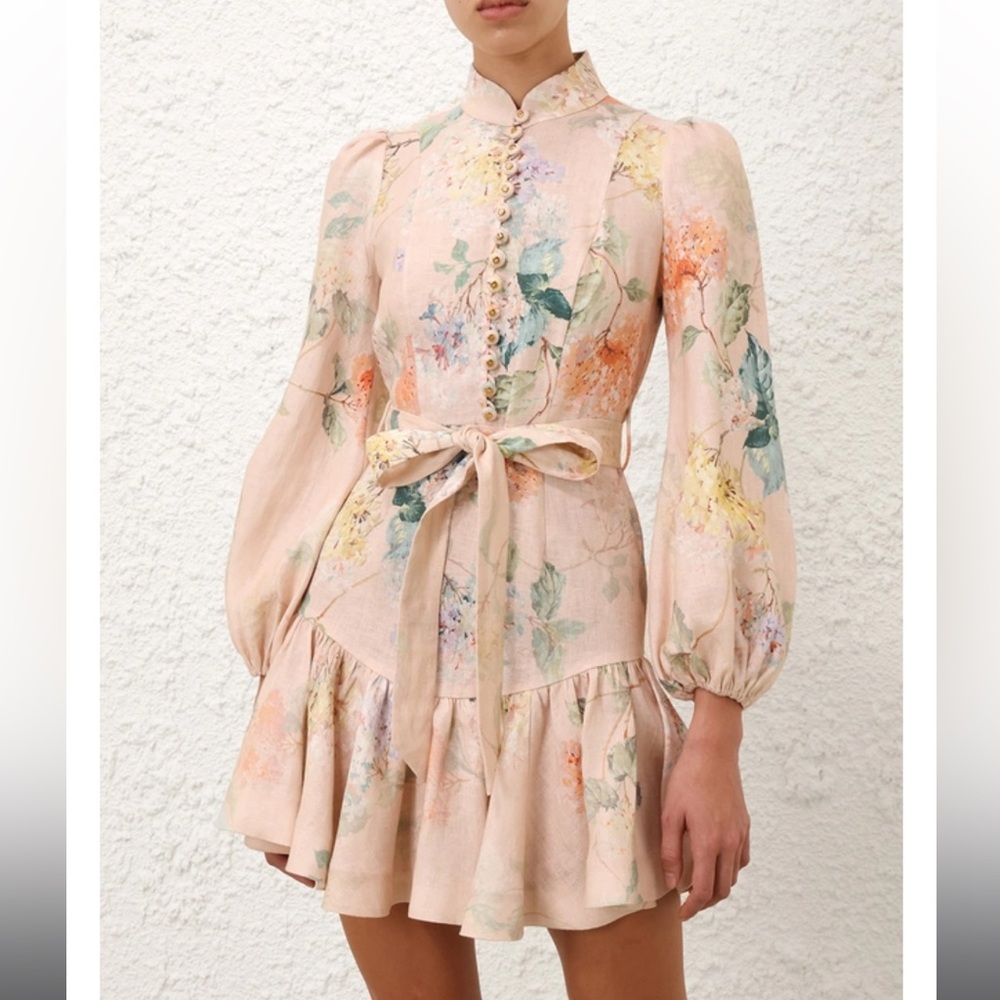 Zimmermann ILLUMINATE PEPLUM MINI DRESS